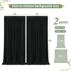 Black Tulle Backdrop Curtain for Parties Wedding,10ft x 10ft Wrinkle Free Curtain Backdrop,2 Layer Drapes for Backdrop,Polyester Wedding Back Drop for Bridal Shower Birthday Baby Shower Photography