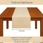 Chardin home Natural Jute Table Runner 13x36 Inch – Vintage Boho Rustic Table Decor – Handwoven Table Runner in Natural Jute and Ivory – Farmhouse Dining or Console Table Accent