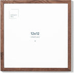 Opposite Wall - 12x12 in - Dark Solid Oak Wood Picture Frame - Lightweight, Versatile & Shatterproof - Wall Hanging Poster or Photo Frame - Wall Decor for Office, Gallery & Home