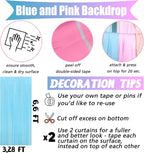 4 Pack 3.2Ft x 6.6Ft Pink Blue Fringe Curtain Backdrop, Metallic Tinsel Foil Fringe Streamers Curtains Background for Photo Booth Wedding Gender Reveal Backdrop Boy or Girl Birthday Party Decoration