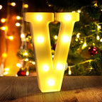 Light Up Letters V,LED Sign Marquee Letters 26 Alphabet for Party Birthday Name,Wedding,Christmas Decorations,Personalized Name Sign Letter for Centerpieces Table and Wall Decor