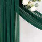 MLMC Emerald Green Wedding Arch Draping Fabric 2 Panels 29" x 20 FT Extra Long Gauze Drapes Sheer Backdrop Curtains 6.6 Yards Outdoor Drapery Panels for Wedding Ceremony Party Ceiling Decoration