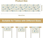 Starfish Table Runner,Vintage Nautical Seashell Tropical Beach Theme Coastal Ocean Sea Burlap for Hotel Indoors Outdoor Dining Room Kitchen Tablecloth, 13x60in