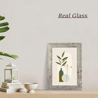 6x9 Picture Frame Set of 4, High Definition Glass Distressed Moss Green Frame, 6 x 9 Rustic Wood Photo Frames for Tabletop Display and Wall Mounting