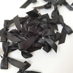 50pcs 1-1/2" Mini Black Satin Ribbon Bows Without Twist Ties for Crafts Gift Wrapping Packing Christmas Decoration (Black)