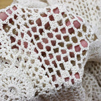KEPSWET Cotton Handmade Crochet Lace Table Runner White Rectangle Coffee Table Dresser Decor (14x72 inch)
