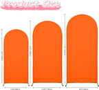 Wedding Arch Covers Arch Backdrop Cover Arch Stand Covers 7.2FT 6.6FT 6FT Set of 3 Arch Cover Spandex Fabric Stretchy Backdrop for Wedding Birthday Party Decoration Baby Shower (Candy Orange)