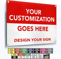 Custom Metal Signs, Personalized Aluminum, Customized Safety, Business Signs, Waterproof Outdoor, White Aluminum (Red & White, 30x24 In)
