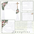 Wedding Arch Draping Fabric 4 Panels 20Ft Length x 28" Width White Arch Drapes Chiffon Fabric Sheer Curtains Backdrop for Party Bridal Decorations Wedding Ceremony Ceiling Stage Reception Decor