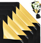 BEISHIDA 20Pcs Black and Gold Double Sided Floral Wrapping Paper Matte Waterproof Flower Bouquet Wrapping Paper for Floral Wrap Florist Packing Supplies Birthday Valentine's Christmas Gift Wrapping