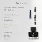 Cross Bailey Matte Red Lacquer Fountain Pen with polished black PVD appointments, Extra Fine Nib