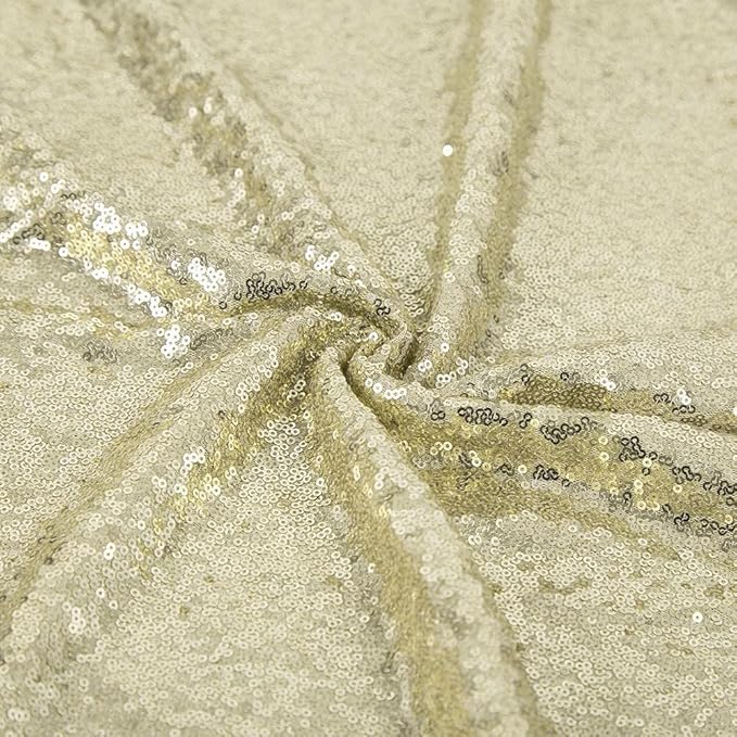 JYFLZQ Champagne Sequin Backdrop Curtains 10ft x 10ft 1 Panel Glitter Photo Booth Backdrops Sparkly Photography Background Drapes for Parties Wedding Bridal Showers