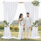 Sugargirl 10x10FT White Backdrop Curtains Polyester Photo Backdrop Drapes Curtains 2 Panels with Rod Pockets for Party Birthday Wedding Photography Home Decoration