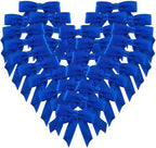 50pcs 1-1/2" Blue Satin Ribbon Bows Without Twist Ties for Gift Wrapping Packing Christmas Decoration (Blue)