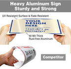 Custom Signs Outdoor Metal Sign - 12 x 8 Customized Personalized Aluminum Signs for Office, Home, Business, Decor, Custom Road Signs, Rust-Proof Sign (Blue Text Box), 12x8 inches
