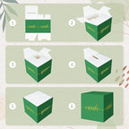 QIKSION Green Graduation Card Box, Gold Foil Gift Card Box for Graduation, Party, Wedding Reception, Birthday, Baby Shower, Raffle