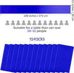 Aneco 12 Pack Satin Table Runner 12 x 108 Inch Dark Blue Long Wedding Satin Silk Table Runner for Wedding Banquet Graduations Birthday Party Decoration