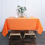 Efavormart 70" Premium Square Polyester Tablecloth for Wedding Kitchen Dining Events - Orange