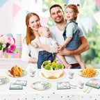 Sage Green Party Decoration, 126PCS Sage-Green Plates and Napkins Party Supplies, Spring Greenery Eucalyptus Leaves Disposable Dinnerware Decor for Wedding Birthday Baby Shower