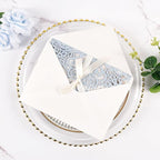 50pcs Laser Cut Wedding Invitation Pockets 5x7 '' Dusty Blue Wedding Invitations Kit With Envelopes Blank Inner Sheet and Ribbon for Wedding Bridal Shower Quinceanera Engagement Party Invite