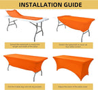 2-Pack 4ft Spandex Table Covers for Rectangular Folding Tables - Wrinkle Resistant Stretch Tight Table Cloths - Ultimate Fitted Table Protector for Parties, Banquet, and Wedding