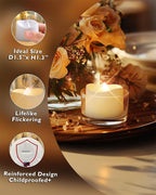 Homemory 72-Pack Novelty Flickering Flameless Tea Lights, 200+Hours Battery Operated, Fake Electric LED Votive Candles for Small Wedding Table Centerpieces, Proposals, Anniversaries