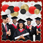 Black Red White Paper Lanterns Decorative 12pcs Party Hanging Decorations for Party Bridal Shower Wedding Baby Shower Graduation Anniversary Room Decor