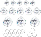 20mm/30mm/40mm Clear Crystal Balls Prism Sun Catcher for DIY Home Garden Wedding Party Decor, Pack of 13