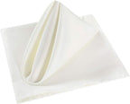 Cloth Napkins 17x17 inch Washable Polyester Dinner Napkins Soft Table Napkins for Wedding Party Dining Banquet(Ivory,12PCS)
