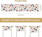 4th of July Table Runner, American Patriotic Independence Day Red Blue White Stars Stripes Fireworks Print Table Runner for Home Party Decor Kitchen Dining Table, 13x60inch