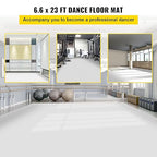 VEVOR Dance Floor, 6.6x23ft Dance Floor Roll, 0.06in Thick PVC Vinyl Dance Floor, Black/White Reversible Portable Dance Floor, Non-Slip Dance Flooring, Ballet Dance Floor for Jazz, Pop, Lyrical Style