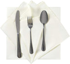 Cloth Napkins 17x17 inch Washable Polyester Dinner Napkins Soft Table Napkins for Wedding Party Dining Banquet(Ivory,12PCS)