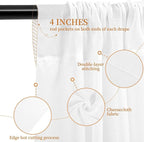 6-Panel White Ceiling Drapes - 5ftx40ft Sheer Curtains for Wedding Arch & Stage Decorations