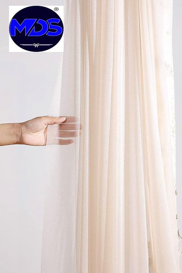 MDS Halloween Chiffon Draping Fabric - 2 Panel, 30" Wide x 100ft Long - Sheer Spooky Arbor & Canopy Drapery for Haunted House Backdrops, Party Ceilings, DIY Costumes & Themed Events - Nude