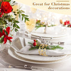 Bokon 50 Pcs Gold Napkin Rings Metal Leaf Napkin Holders Delicate Rings Bulk for Wedding Birthday Party Banquet Decoration(Hollow Out)