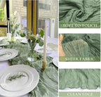 3 Pack Sage Green Cheesecloth Table Runner 10FT 120 Inches Green Gauze Table Runner for Wedding Bridal Shower Baby Shower Fall Thanksgiving Boho Decoration