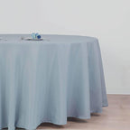 Efavormart Round Tablecloth, 120 Inch Stain & Wrinkle Resistant Washable Table Cloth, Decorative Polyester Fabric Table Cover for Banquet, Wedding, Dining - Dusty Blue
