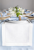 Solino Home Linen White Table Runner 72 Inches Long - 100% Pure Linen Hemstitch Table Runner 14 x 72 Inch for Dresser, Dining, Fall, Autumn, Halloween, Thanksgiving, Holiday - Classic Hemstitch