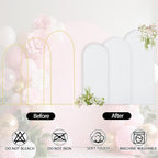 WEERRW White Arch Backdrop Cover Ballon Arch Stand Covers Set of 3 Spandex Fitted Round Top Chiara Stretchy Backdrop for Wedding Birthday Party Decoration(6FT, 6.6FT, 7.2FT)