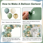 Dusty Blue Sage Green Balloon Arch Kit, Pastel Blue Green Sand White Gold Confetti Balloons Garland Kit for Wedding Bridal Boho Birthday Party Backdrop Decorations