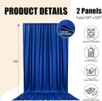 10ft x 10ft Blue Backdrop Curtains for Parties, Fabric Satin Background Curtain with Rod Pockets for Weddings, Birthday, Baby Shower, Photography, Graduation Party Backdrop Drapes, 2 Panels
