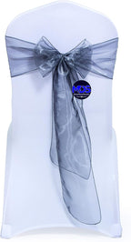 MDS Pack of 50 PCS Organza Chair Sashes Wider Dining Chair Bows Ribbon Tie Back for Wedding Party Birthday Bridal Shower Reception Event Banquet Home Chair Cover Decoration - Silver Gray