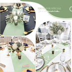 12 Pack Sage Green Satin Table Runner,12 x 108 inch Long Premium Smooth Table Runner for Wedding, Banquets, Birthday, Party, Graduation, Engagements, Table Runners fit Rectangle and Round Table