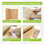 Honeycomb Packing Paper 20" x 420' Recyclable Cushion Packing Paper Expanding Honeycomb Packing Paper Wrap Roll Eco Friendly for Moving Shipping Gift Packaging Breakables-Brown