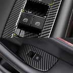 4pcs Carbon Fiber Style Front Rear Doors Window Glass Lift Switch Panel Cover Decorative Sticker Protection Car Interior Accessories for Mazda 3 2020-2025 KT12