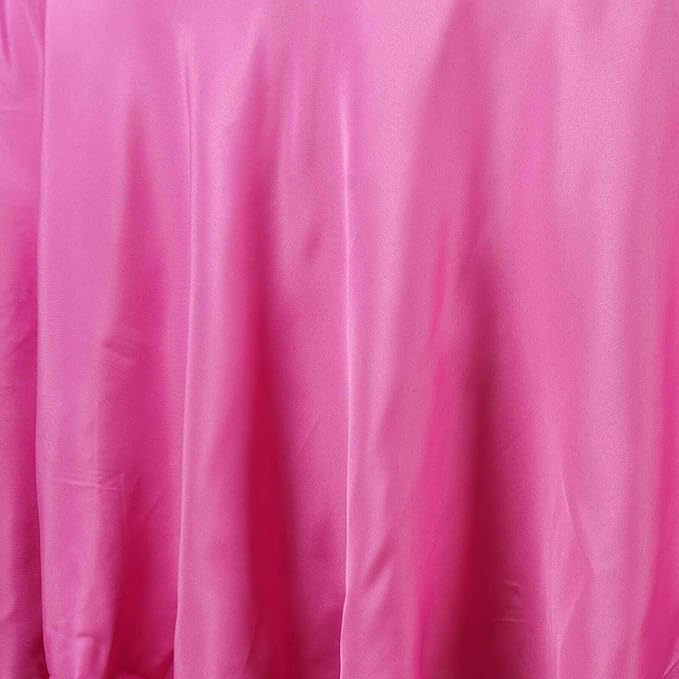 Efavormart Round Tablecloth, 132 Inch Stain & Wrinkle Resistant Washable Table Cloth, Decorative Polyester Fabric Table Cover for Banquet, Wedding, Dining- Fushia