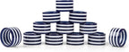 Set of 12 Epoxy Napkin Rings – Elegant Navy Blue & White Napkin Holders for Table Decor, Parties, Weddings & Dining - Modern Round Serviette Rings for Home & Holiday Celebrations - CLEENTABLE