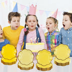 48Pcs Yellow Scalloped Party Plates - 7inch Gold Foil Gradient Yellow Dessert Paper Plate Disposable Cake Plates for Birthday Bridal Baby Shower Wedding Party Decorative Supplies