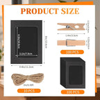 100 Pack Paper Picture Frames, 4x6 Inch Photo Strip Frame Hanging Photo Display Banner, Black Photo Holder with Wooden Clips and String for Wall Decor and Party Supplies