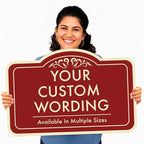 Custom Decorative Outdoor Metal Sign - Personalized Aluminum - Driveway Sign, Waterproof, Made in USA - Design 1 Red Brick 36x24 In